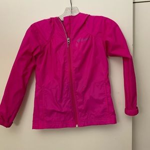 Girls Columbia Pink Rain coat wind breaker size small 7/8